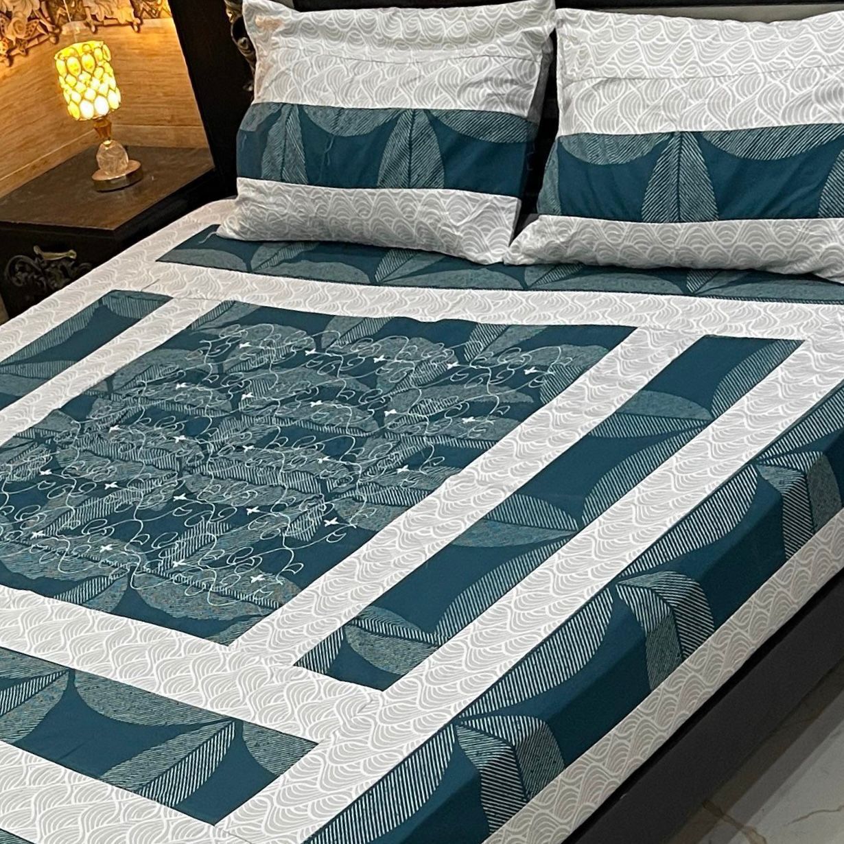 Embroidered Patchwork bed sheet