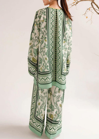 Stylish Printed V-Neck Shirt and Plain Trouser Set-2 Pcs for Women