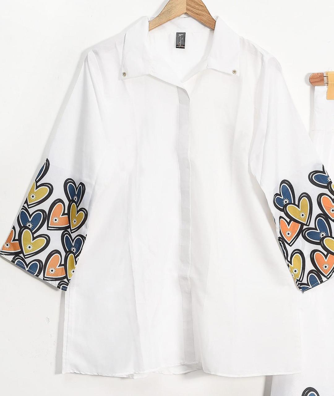 2 pcs Women's Stitched Grip Printed Shirt and Trouser